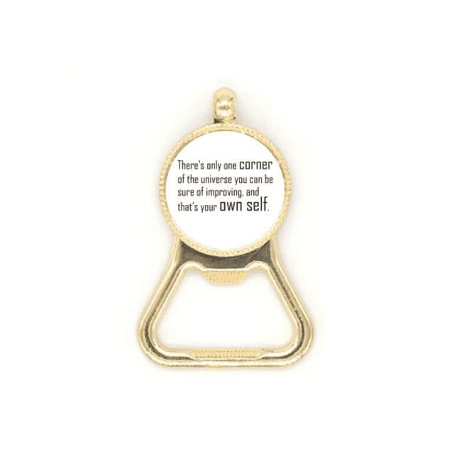 Quote You Can Change Your Own Self Beer Bottle Cap Opener Stainless Steel Key Chain