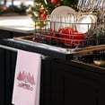 thumbnail image 6 of 2Pcs Coquette Christmas Kitchen & Bath Towels, Pink & Green Bow Hand & Dish Towels, 16x24 Inch, 6 of 6