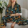 thumbnail image 6 of Pofeuu Colorful Guitar Print Womens Pajamas Set Long Sleeve Sleepwear Button Down Nightwear Soft Pj Lounge Sets Button Down Pajamas Women-Large, 6 of 7