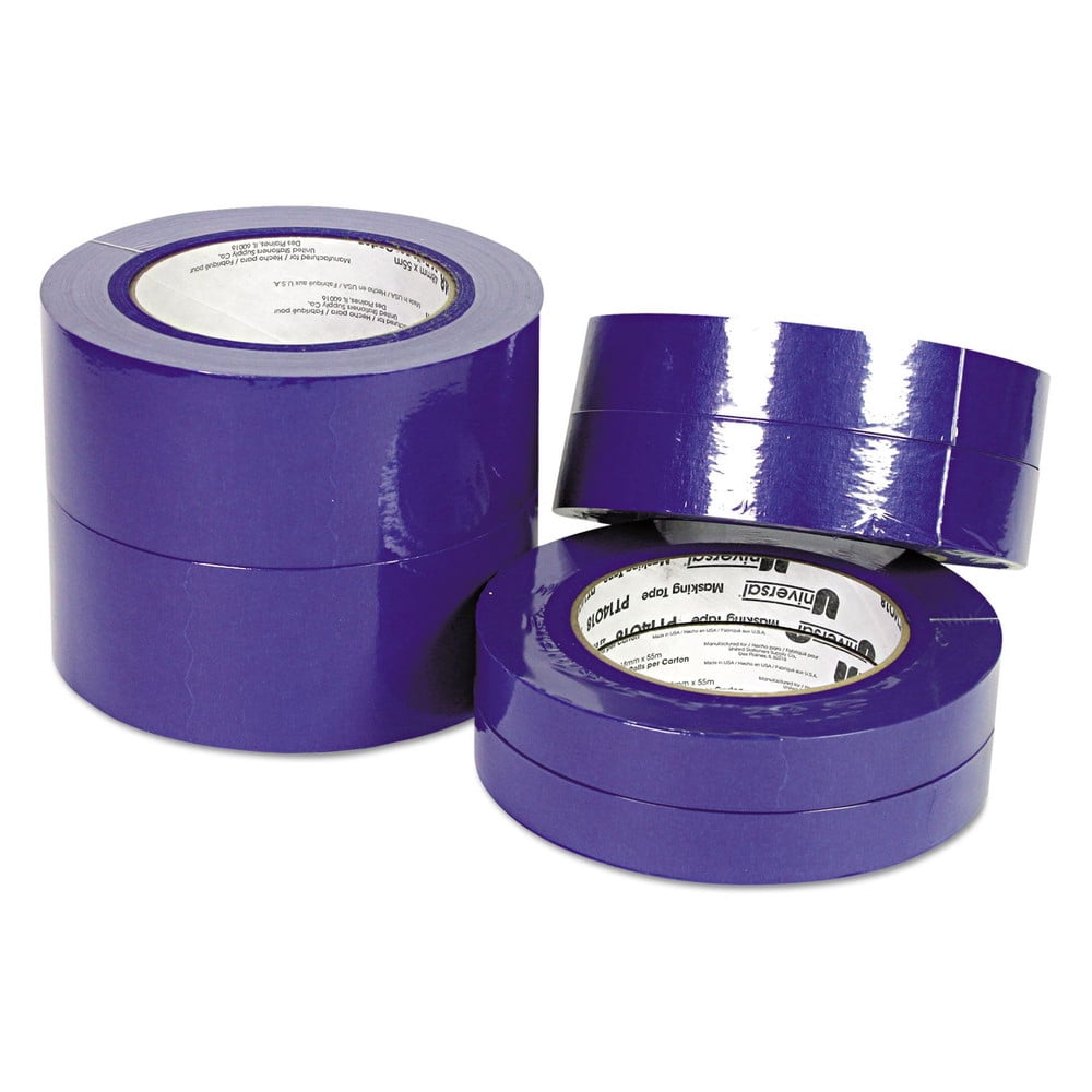 Universal Premium Blue Masking Tape with UV Resistance, 3" Core, 24 mm x 54.8 m, Blue, 2/Pack -UNVPT14025