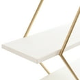 thumbnail image 4 of Kate and Laurel Daxton Modern Wood and Metal Diamond Wall Shelf, 31 x 8 x 31, White and Gold, Glam Geometric Wall Organization for Bathroom Storage or Living Room Display, 4 of 10