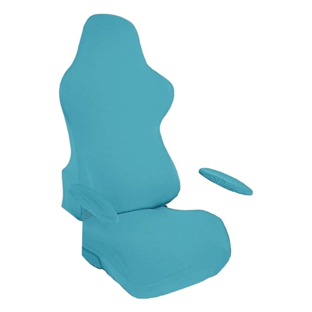 Funda para Silla de Juego Elástica, Color Sólido, Lavable, Ergonómico, de Poliéster, a Prueba de Polvo, para Sillón, Protector de Asiento, para Sillón azul claro Sunnimix Funda para sillón