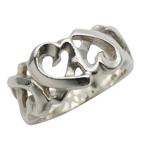 Pre-Owned Tiffany & Co. Triple Loving Heart Ring, 925 Sterling Silver, Paloma... (Good)