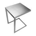 thumbnail image 3 of Mesa auxiliar Benzara Tom, 59 cm, en forma de C, acero plateado, 3 of 5