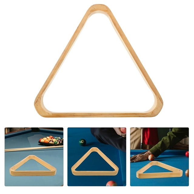 WRITWAA 1Set Triangular Solid Wood Billiard Ball Rack for Pool Table Accessories Appearance 3.9x3.9x1.2in