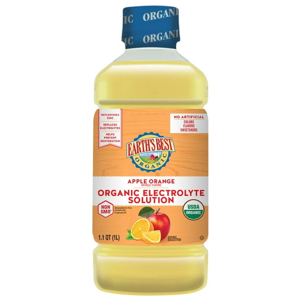 Earth's Best Organic Electrolyte Solution, Apple Orange, 1 Liter