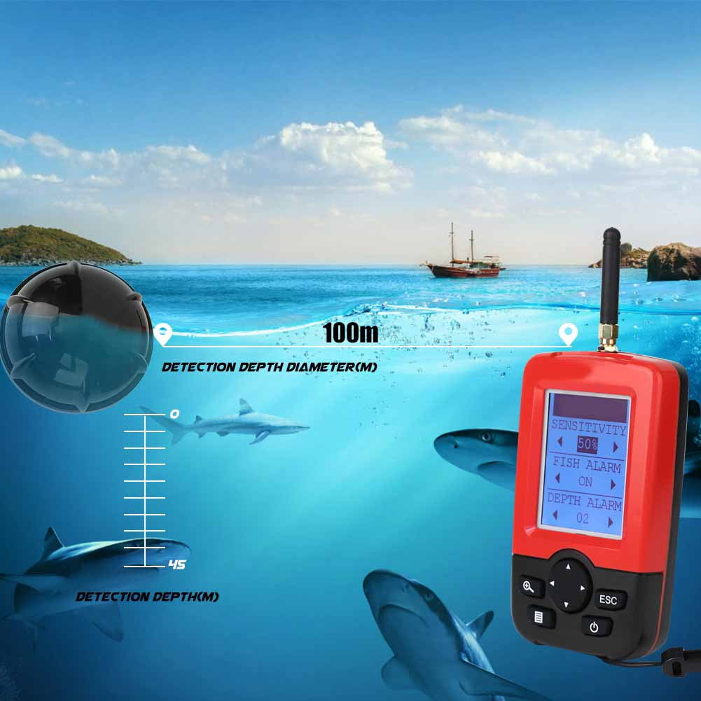 1x Portable Wireless Bluetooth Fish Detection Sonar Fish Finder for iOS/Android 