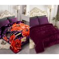 thumbnail image 3 of NC Contemporary Purple Printed Polyester Reversible Bed Blanket Queen, 3 of 6
