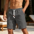 thumbnail image 2 of cllios Mens Shorts Elastic Waist Drawstring Side Pockets Lightweight Loose Fit Solid Color Shorts Summer Casual Beach Vacation Daily Wear, 2 of 7