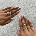 thumbnail image 3 of Levamdar Vintage Knuckle Gold Rings Set, 10 Pieces, 3 of 6