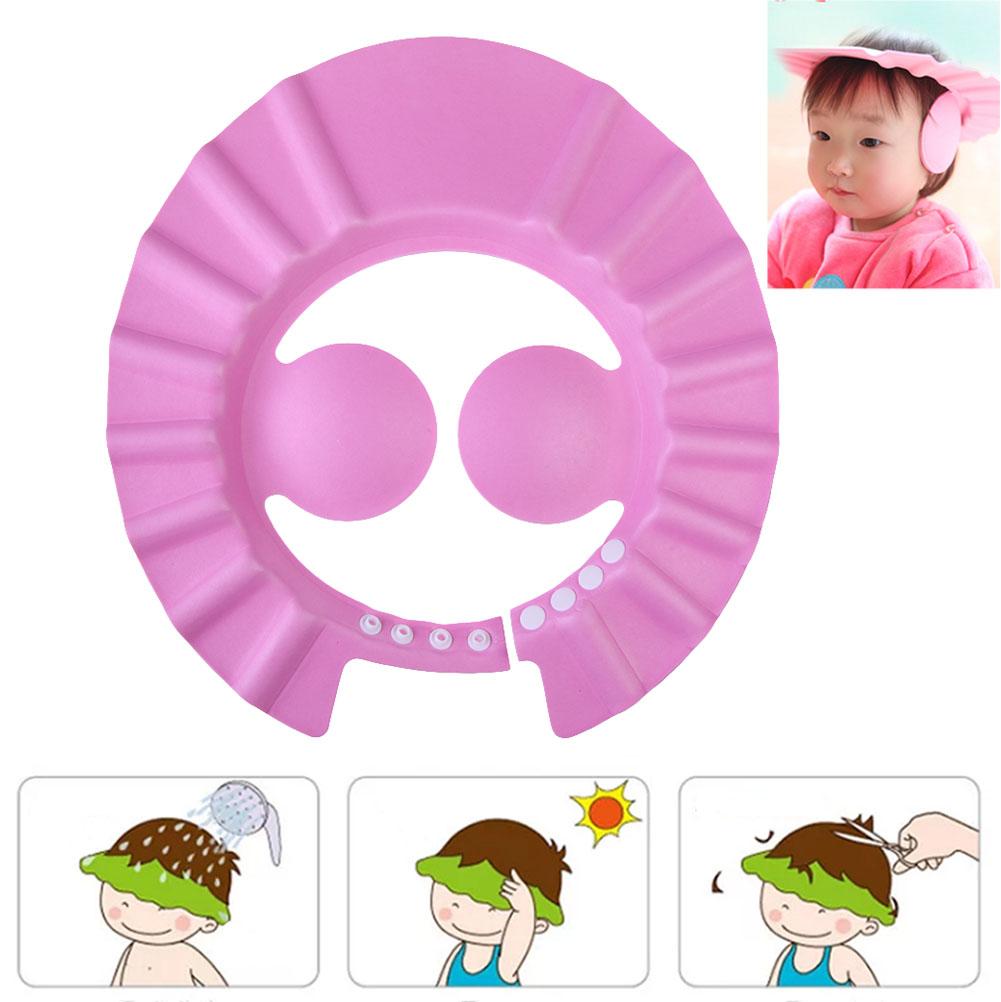 Baby Shower Shampoo Cap Kids Lovely Bath Cap Adjustable Portable Wash