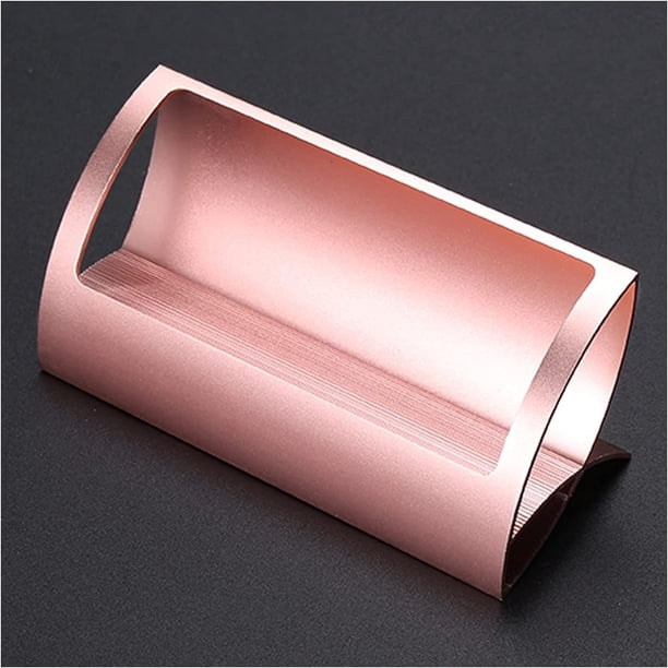 5 soportes para tarjetas de visita de metal para escritorio, soporte moderno de aluminio para exhibición de tarjetas de visita, estante para tarjetas de nombre de escritorio (oro rosa)