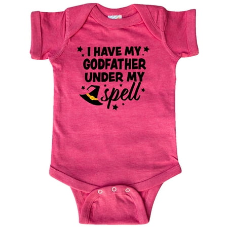 

Inktastic I Have My Godfather Under My Spell with Cute Witch Hate Gift Baby Boy or Baby Girl Bodysuit