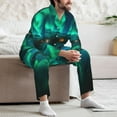 thumbnail image 7 of Naloa Northern Lights Men’s Pajamas Set - Long Sleeve Button Down Sleep Shirt and Pajama Bottoms Sleepwear Set-XX-Large, 7 of 7