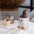 thumbnail image 7 of Nmdmisc Halloween Mugs,Mark Cup,450ml Ceramic Ghost Mug with Witch Hat Lid, Cute Coffee Mug for Home Office Halloween Novelty Decoration (Blink Ghost), 7 of 7