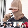thumbnail image 5 of Viworld Unisex Winter Hats Scarf Glove Set Warm Knitted Neck Warmer Fleece Winter Hat with Scarf Glove for Outdoor, Khaki, 5 of 6