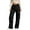 Black, variant on Fgnfyis Womens Casual High Waist Loose Fit Elastic Waistband Drawstring Utility Wide Leg Cargo Pants Women Comfortable Pocket Black S