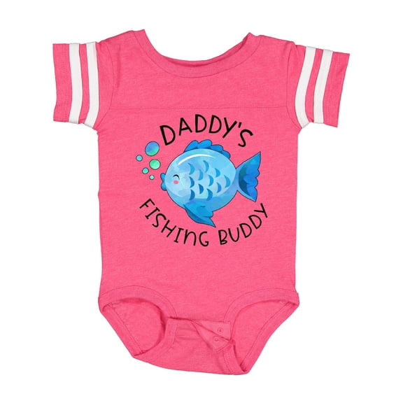 Inktastic Daddy's Fishing Buddy with Cute Blue Fish Boys or Girls Baby Bodysuit