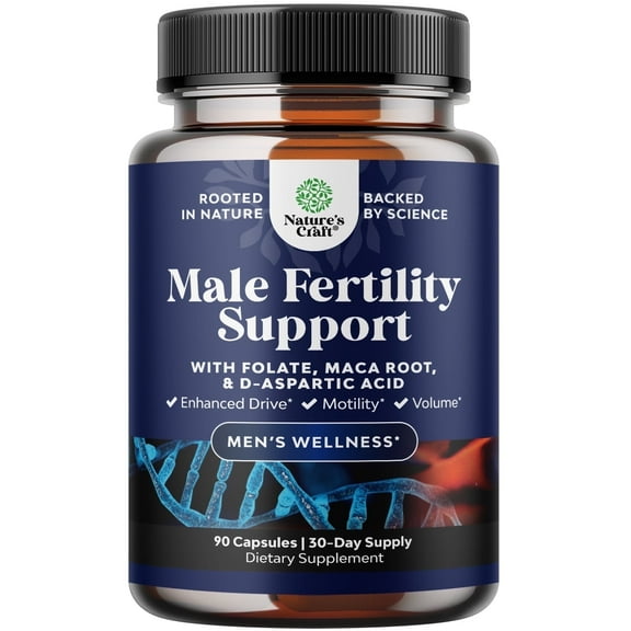 Prenatal Multivitamin Male Fertility Supplement - Mens Fertility with L-Arginine D-Aspartic Acid and Maca Root Prenatal Vitamins for Enhanced Motility Volume Potency and Fertility Support 90 Capsules
