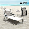 thumbnail image 3 of Outsunny Folding Lounge Chair w/ Reclining Back, Tanning Chair, Cream White, 3 of 10