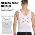 thumbnail image 4 of QRIC Men Body Shaper Slimming Vest Tight Tank Top Compression Shirt Tummy Control Underwear Moobs Binder, 4 of 6