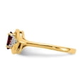 thumbnail image 4 of 14K Yellow Gold Ring Band with Stones (01) January Garnet Oval Red Diamond Round, Size 9, 4 of 5