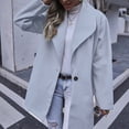 thumbnail image 2 of Casual Jackets for Juniors Women's Wool Thin Jacket Coat Trench Jacket Coat Warm Solid Long Jacket, 2 of 5