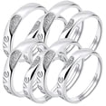 thumbnail image 1 of Anillos de Pareja LoveLoom 4Pares 8Pzas Talla 4x6.5 y 4x8mm 16.9 y 18.2Ø Circunferencia 53 y 57mm Circonia/Metal Plata., 1 of 2