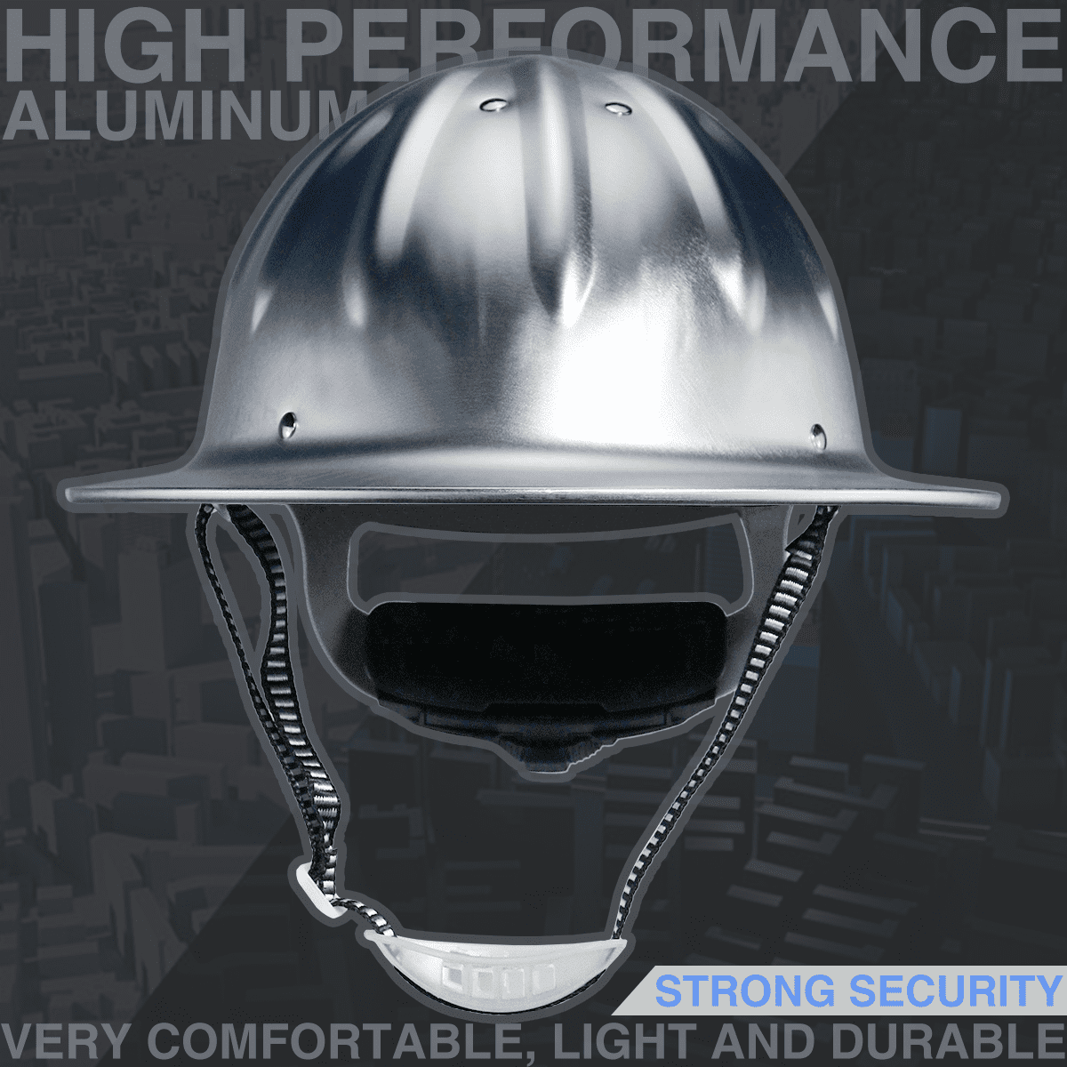 Aluminum Safety Hard Hats Helmet with Ratchet Suspensions Silver Safety Cap One Size Helmet Fits Most(Silver)