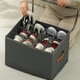 thumbnail image 5 of SharkTRUE Shoe Organizer for Closet,Foldable Shoe Storage Bins with Lid,Fabric Shoe Organizer Storage Box With 12 Compartments,Shoe Storage Containers for Closet & Underbed Use, 5 of 9