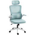 thumbnail image 1 of Light Blue Mesh Office Chair with Adjustable Headrest & Lumbar Support - Ergonomic Computer Desk Chair for Home or Office Use - 48" High, 1 of 7