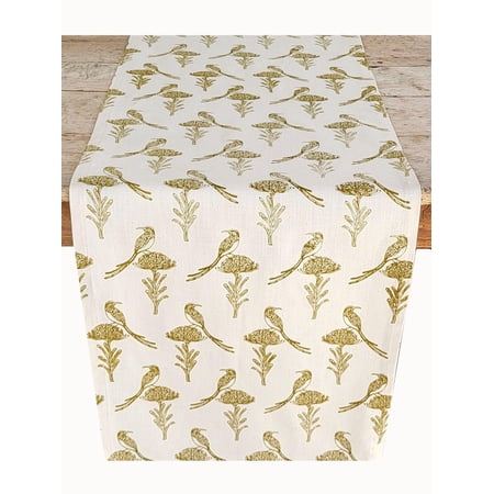 French Home Sugarbird Table Runner - Chartreuse