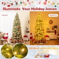 thumbnail image 4 of Gymax 7.5 FT Artificial Christmas Tree Pre-Lit Hinged Xmas Tree w/ 820 Flocked Frosted Tips, 4 of 10