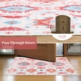 thumbnail image 6 of ZACOO 2x3 Entryway Washable Rug Ultra-Thin Non Slip Rug Vintage Print Rug Non-Shedding Throw Rug for Entrance Kitchen Laundry Bathroom, Red/Blue, 6 of 8