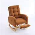 thumbnail image 2 of Rocking Chair with Footrest, Caramel High Back Lounge Armchair | Rubber Wood Legs | Foam, Rubberwood, 2 of 15