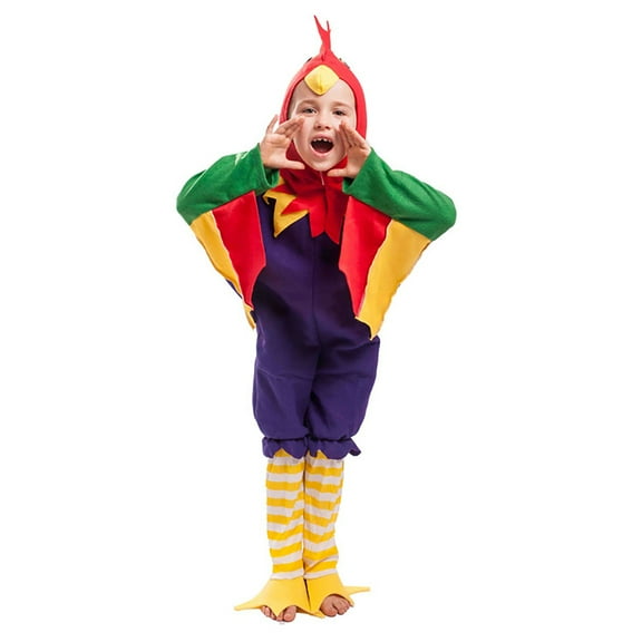 Lkhaha Boys 2 Piece Outfits Carnival Rainbow Patchwork Turkey Dress Up Performance Halloween Colorful Chicken Suit Children's Sweatsuits