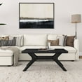 thumbnail image 2 of Plank+Beam Solid Wood Cross Leg Rectangular Coffee Table, 40" Coffee Table for Living Room, Black, 2 of 8