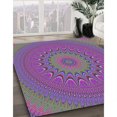 thumbnail image 3 of Ahgly Company Machine Washable Indoor Square Transitional Lavender Purple Area Rugs, 7' Square, 3 of 7