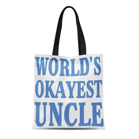 KDAGR Canvas Tote Bag Family World Okayest Uncle Reusable Funny Best Humor Joke Reusable Handbag Shoulder Grocery Shopping