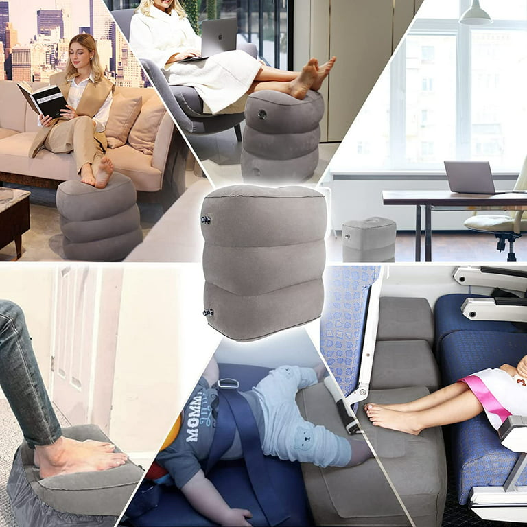 Inflatable Travel Foot Rest Pillow,Adjustable Height Leg Pillow,Great For  Airplane,Train,Travel,Home,Office,Built-in Pump Stool - AliExpress