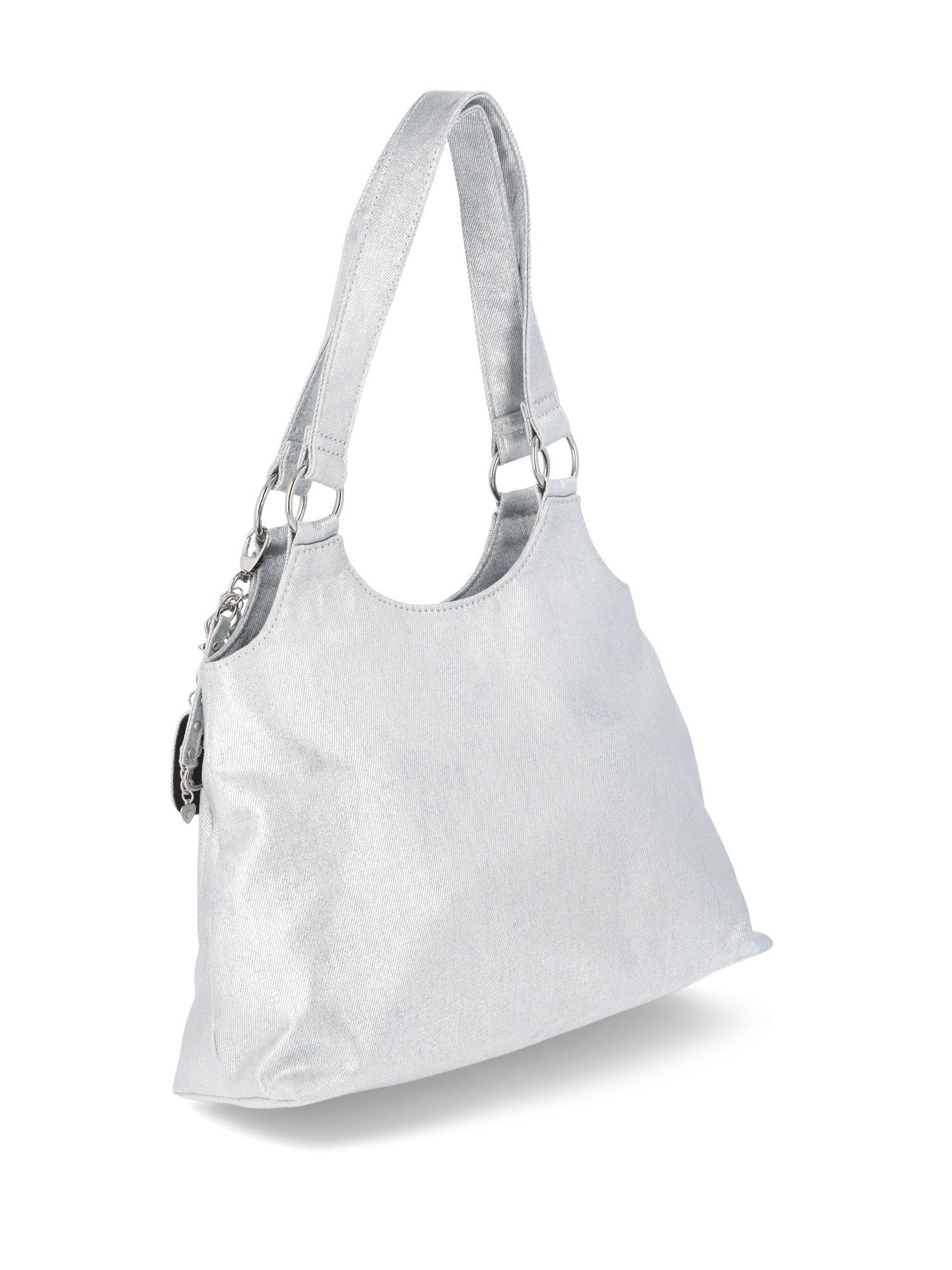 No Boundaries Fashion 4-Poster Bag, Metallic Denim, Women’s