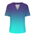 thumbnail image 4 of Tumotour Summer Tops For Women Short Sleeve V Neck Tunic Shirts Casual Gradient Color Loose Fashion Trendy Lightweight Soft Casual Summer Outfits Clothes 2025, 4 of 4