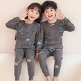thumbnail image 1 of Conjunto de pijamas de dibujos animados para niños y niñas, ropa de dormir de Totoro, traje de dormir de algodón, ropa infantil, 1 of 4