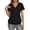 Black, variant on Womens Tshirts Solid V Neck Short Sleeve V Neck Soft Everyday Basic Tee for Ladies Brick Red L