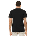 thumbnail image 4 of Bella + Canvas V-Neck Short Sleeve Tee for Men, Black Heather Triblend Shirt, 2XL, 4 of 5