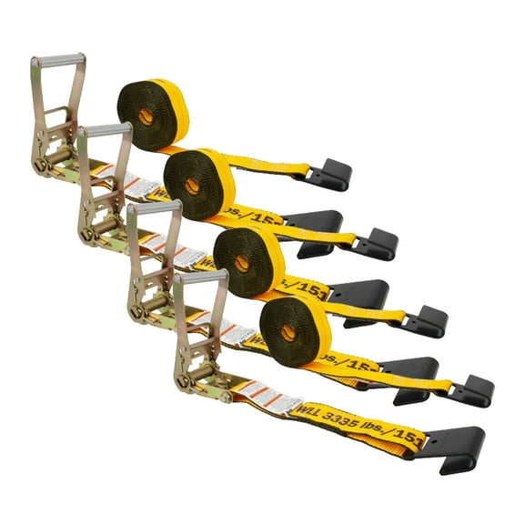 (4 Pack) Kinedyne 2" x 27' Ratchet Strap with Flat Hook