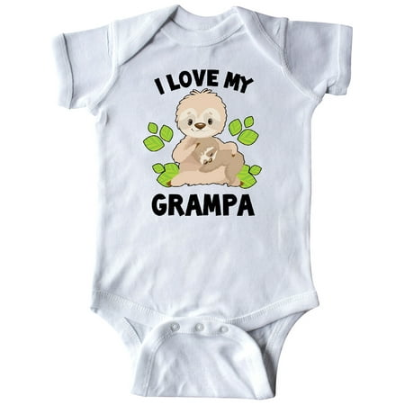 

Inktastic Cute Sloth I Love My Grampa with Green Leaves Gift Baby Boy or Baby Girl Bodysuit