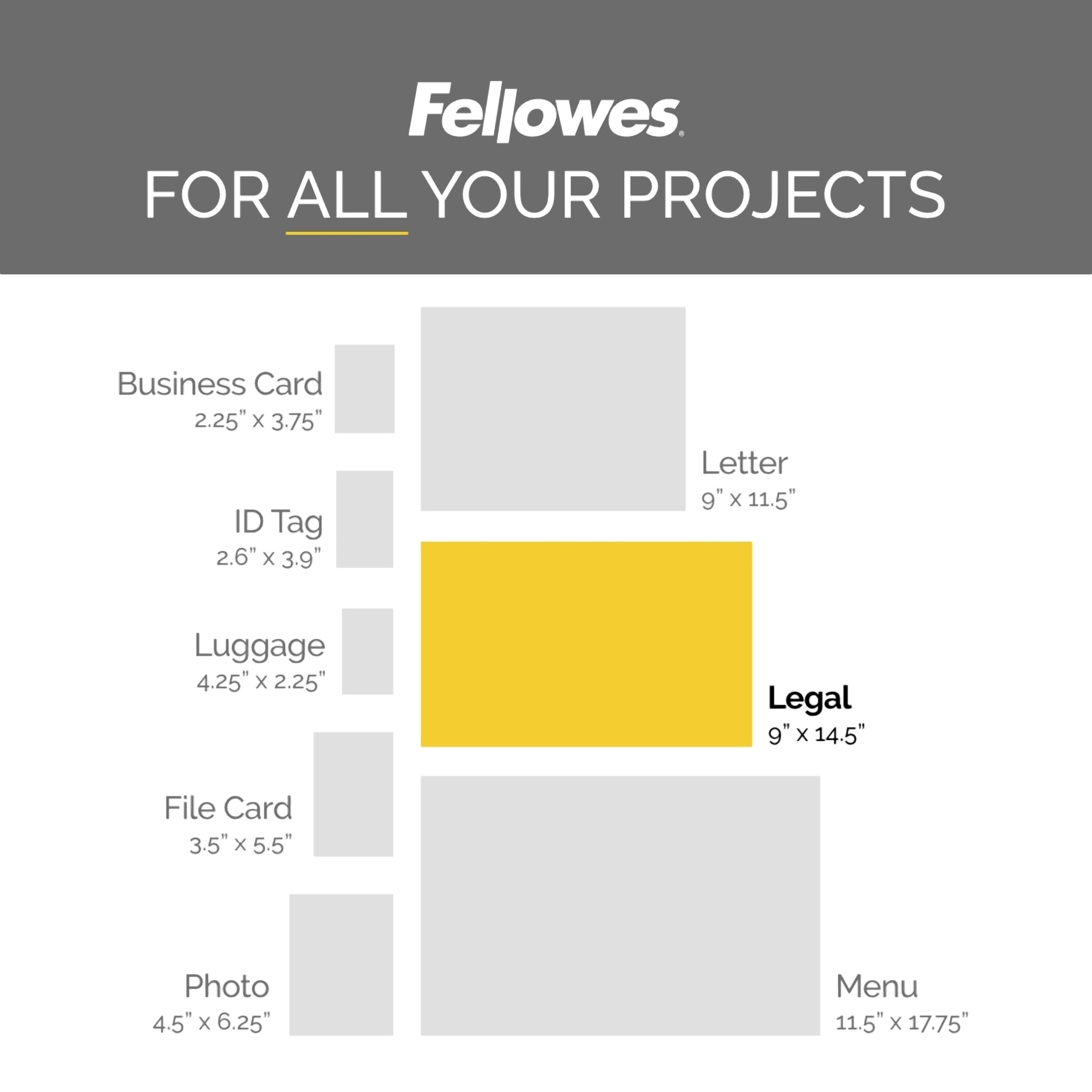 Fellowes Inc Laminating Pouches 3mil Lgl 100/PK Clear 52455