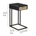 thumbnail image 5 of Benjara Lanie Side C Table, 1 Drawer, Sleek Black Metal Frame, Faux Rattan, 5 of 5