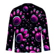 thumbnail image 3 of Ceisia Men's Colorful Glitter Paw Print T-Shirt | Slim Long-Sleeve Crewneck Casual Top Gift, 3 of 5
